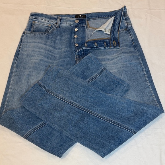 7 For All Mankind Denim - 7 Of All Mankind Woman’s Easy Straight Jeans In Palma Rosa Size 31